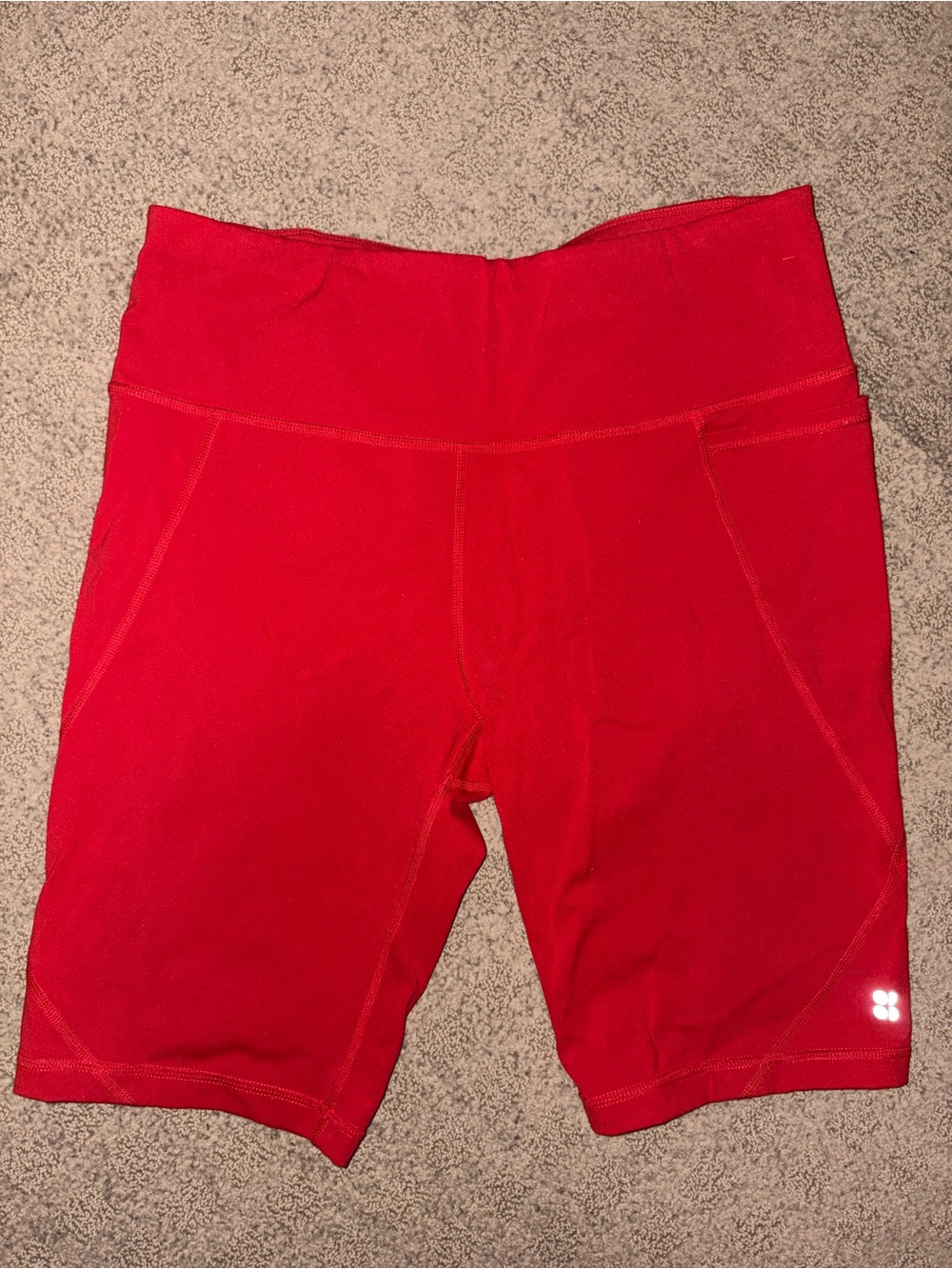 Sweaty Betty Red High-Rise Bike Shorts, Size Women’s US 8-10, Like NEW